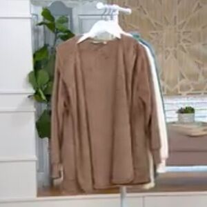 Denim & Co. Comfort Zone Sherpa Hooded Long Sleeve Cardigan